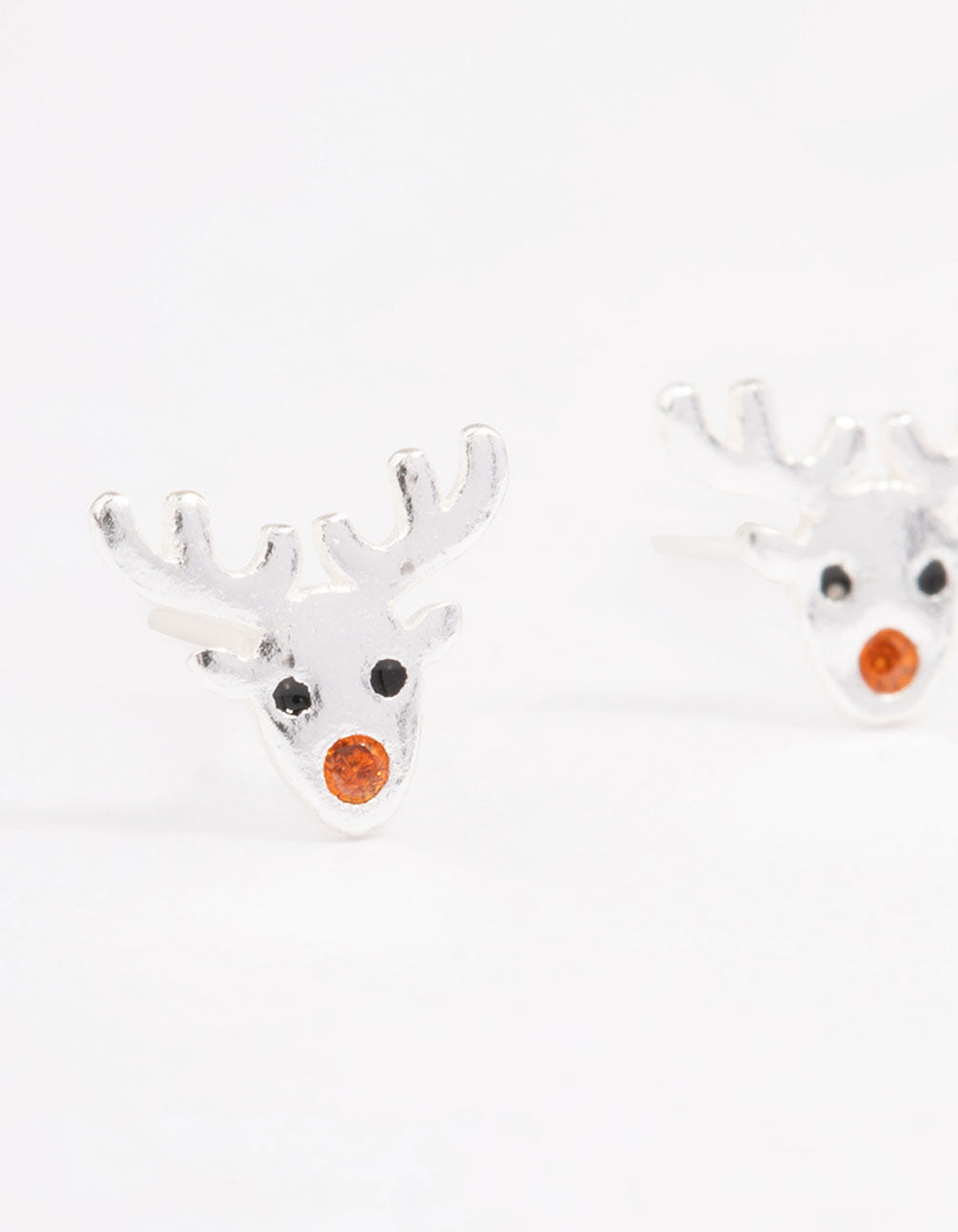 Sterling Silver Reindeer Stud Earrings
