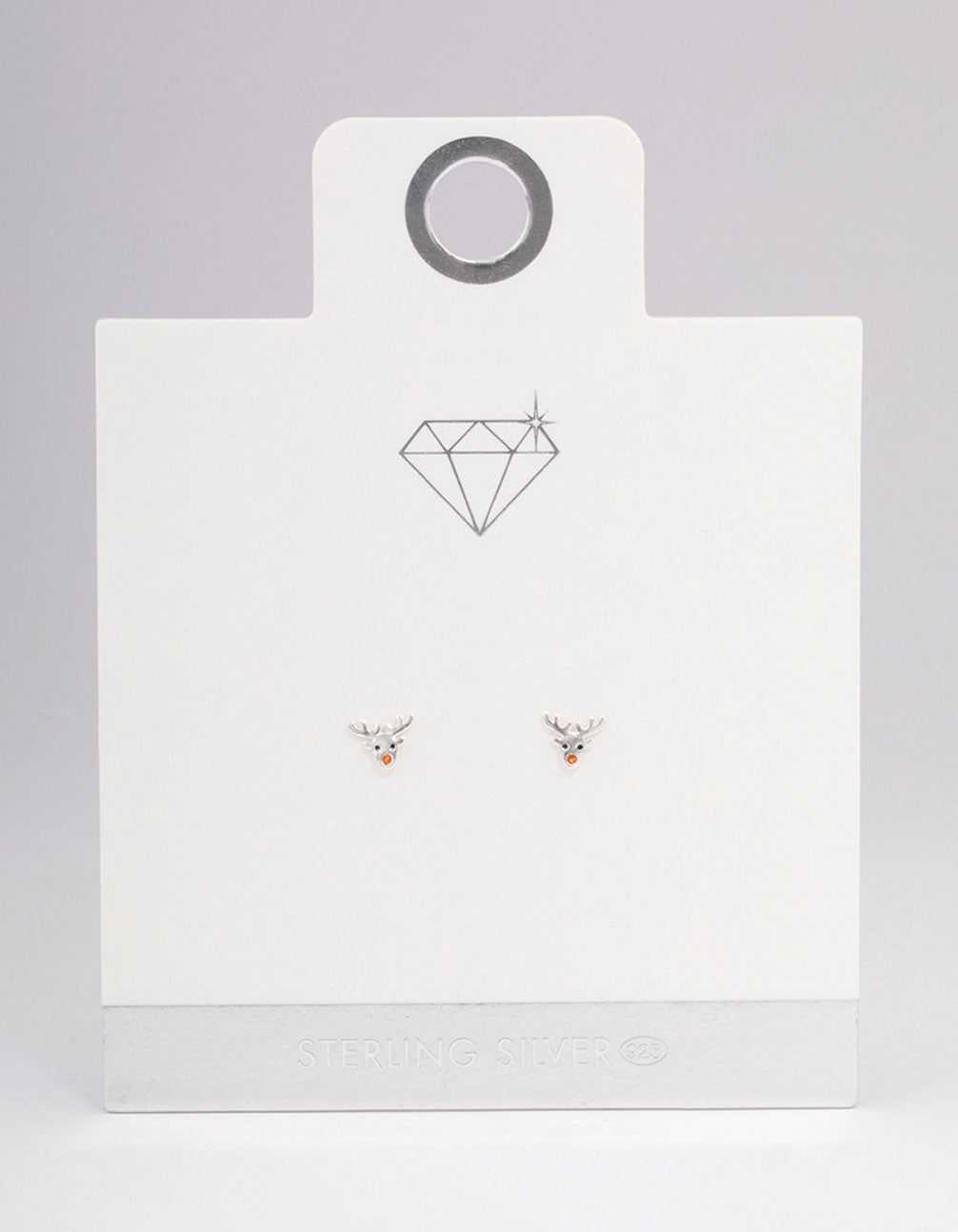 Sterling Silver Reindeer Stud Earrings
