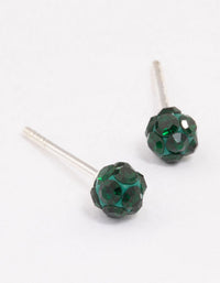 Sterling Silver Green Fireball Stud Earrings - link has visual effect only