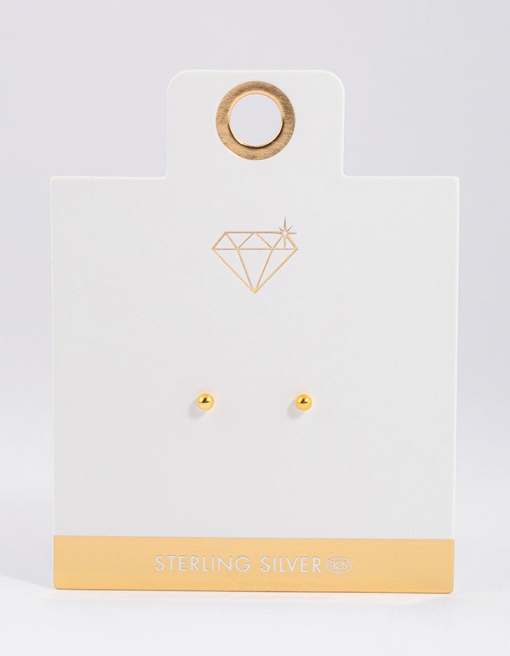 Gold Plated Sterling Silver Ball Stud Earrings 3mm