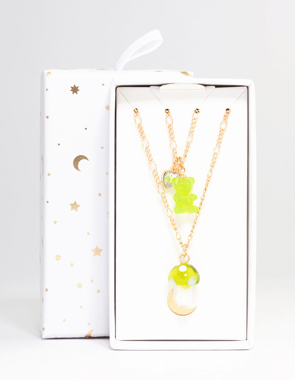 Gold Teddy & Mushroom Necklace Pack