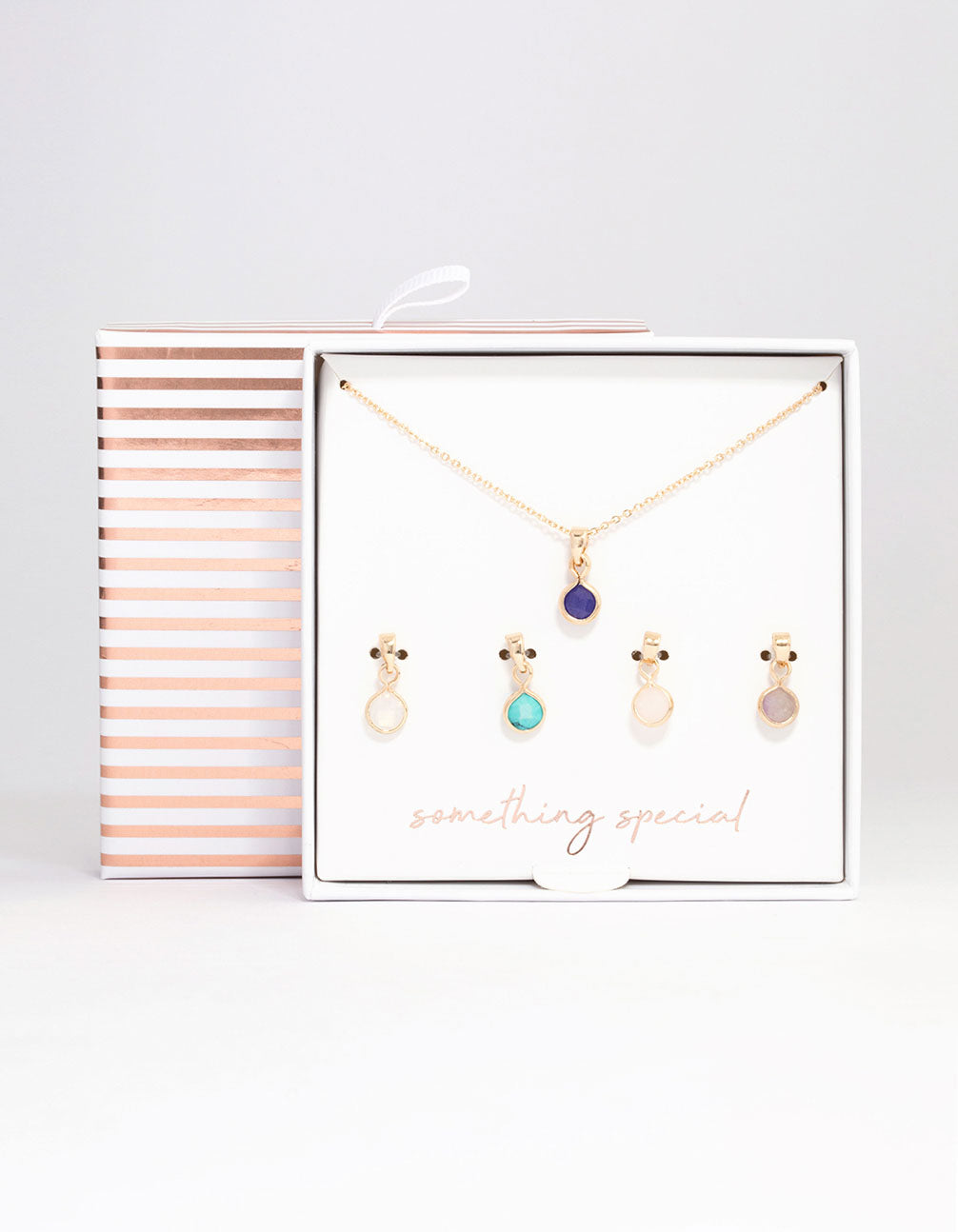 Gold Mixed Semi-Precious Charm Necklace Pack