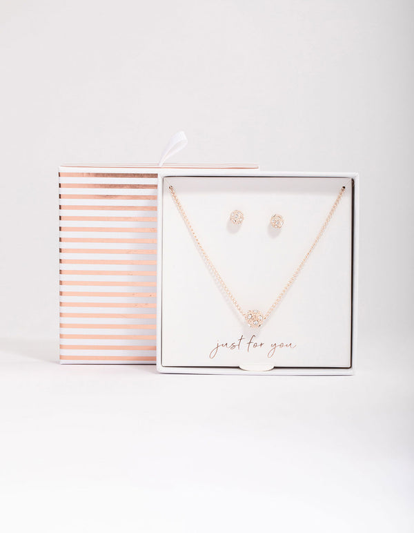 Rose Gold Fireball Jewellery Set