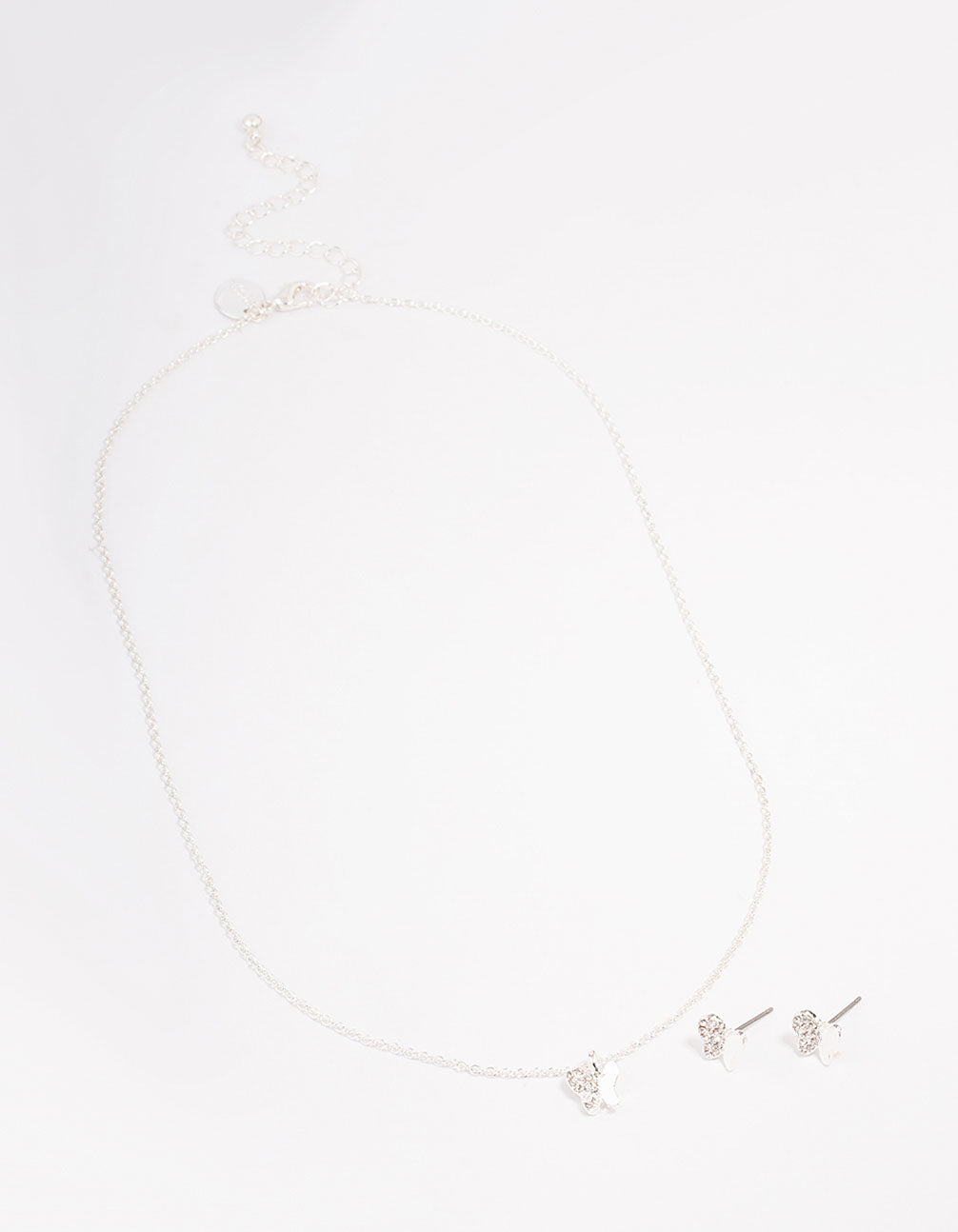 Silver Plated Diamante Butterfly Jewellery Set