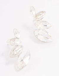 Silver Graduated Marquise Stud Earrings - link has visual effect only