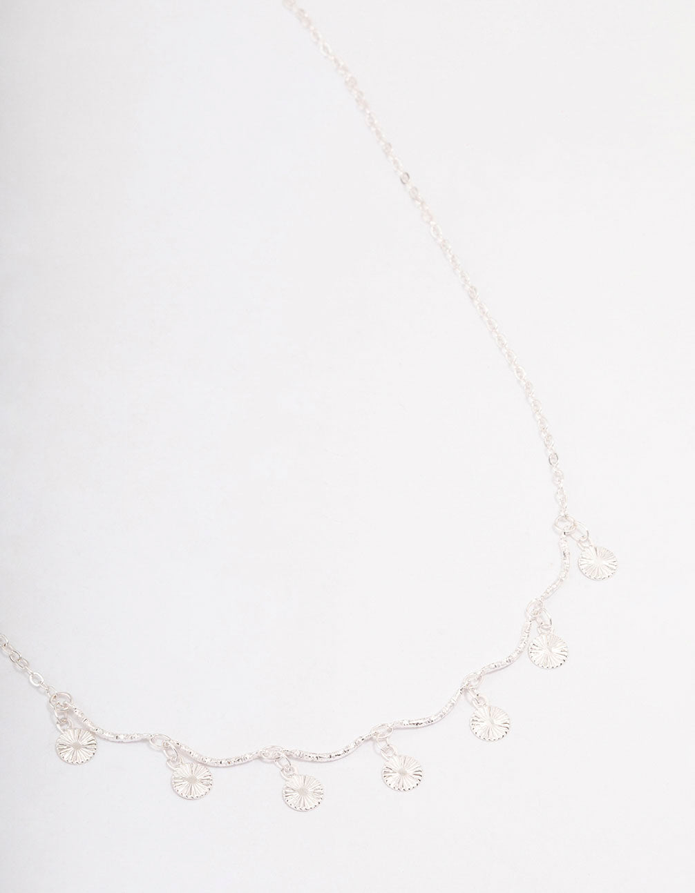 Silver Multi Wiggle Disc Necklace