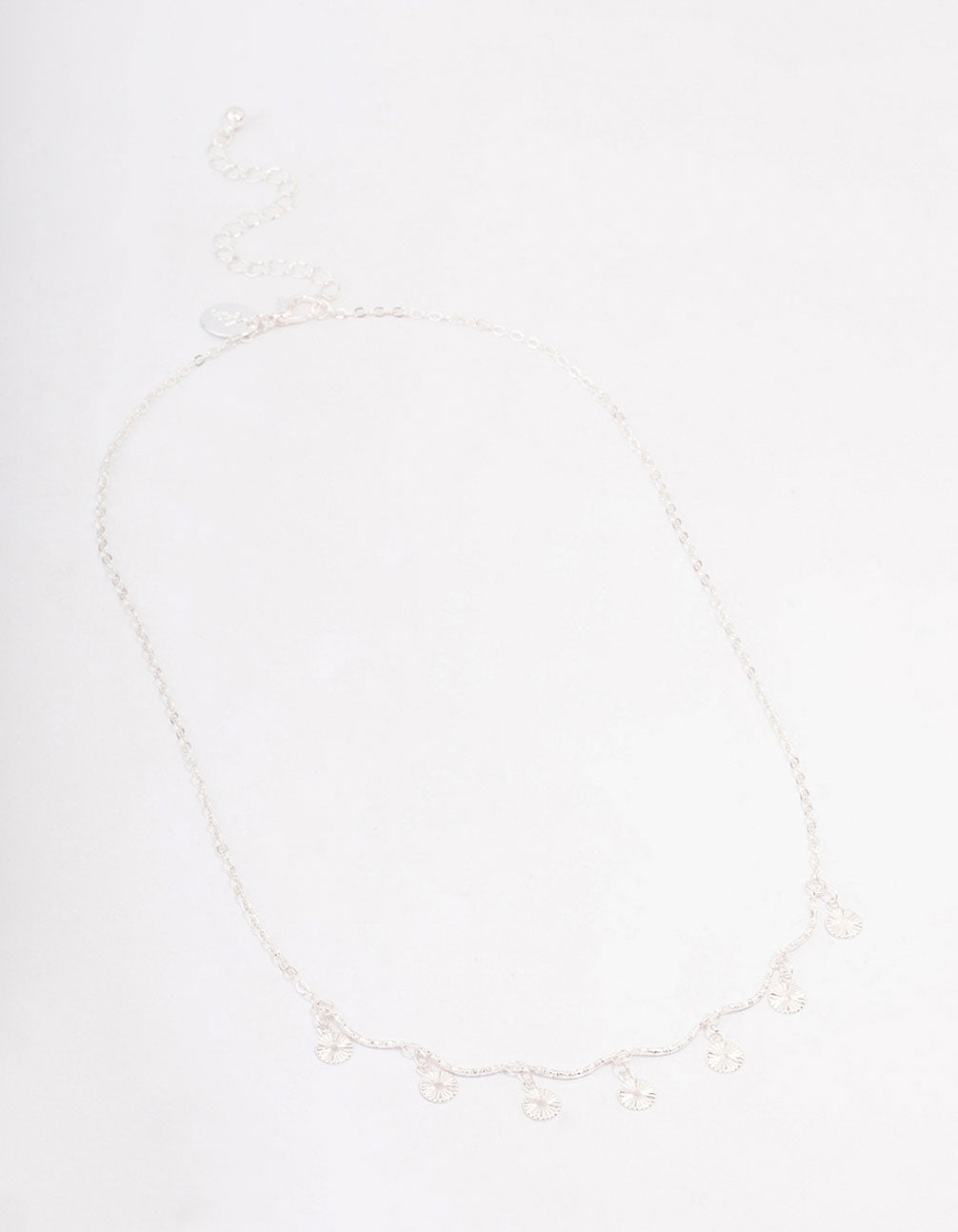 Silver Multi Wiggle Disc Necklace