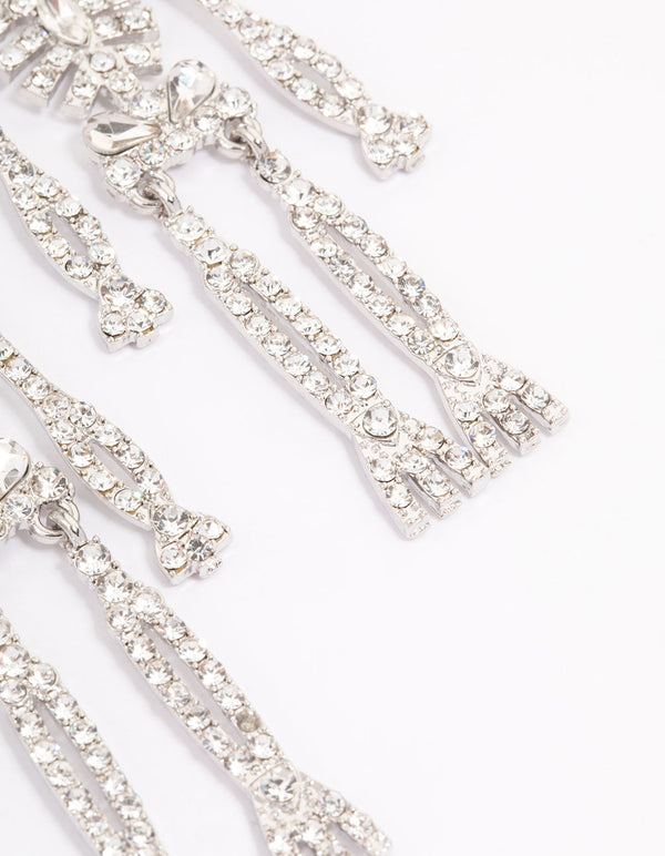 Silver Glamorous Skeleton Drop Earrings