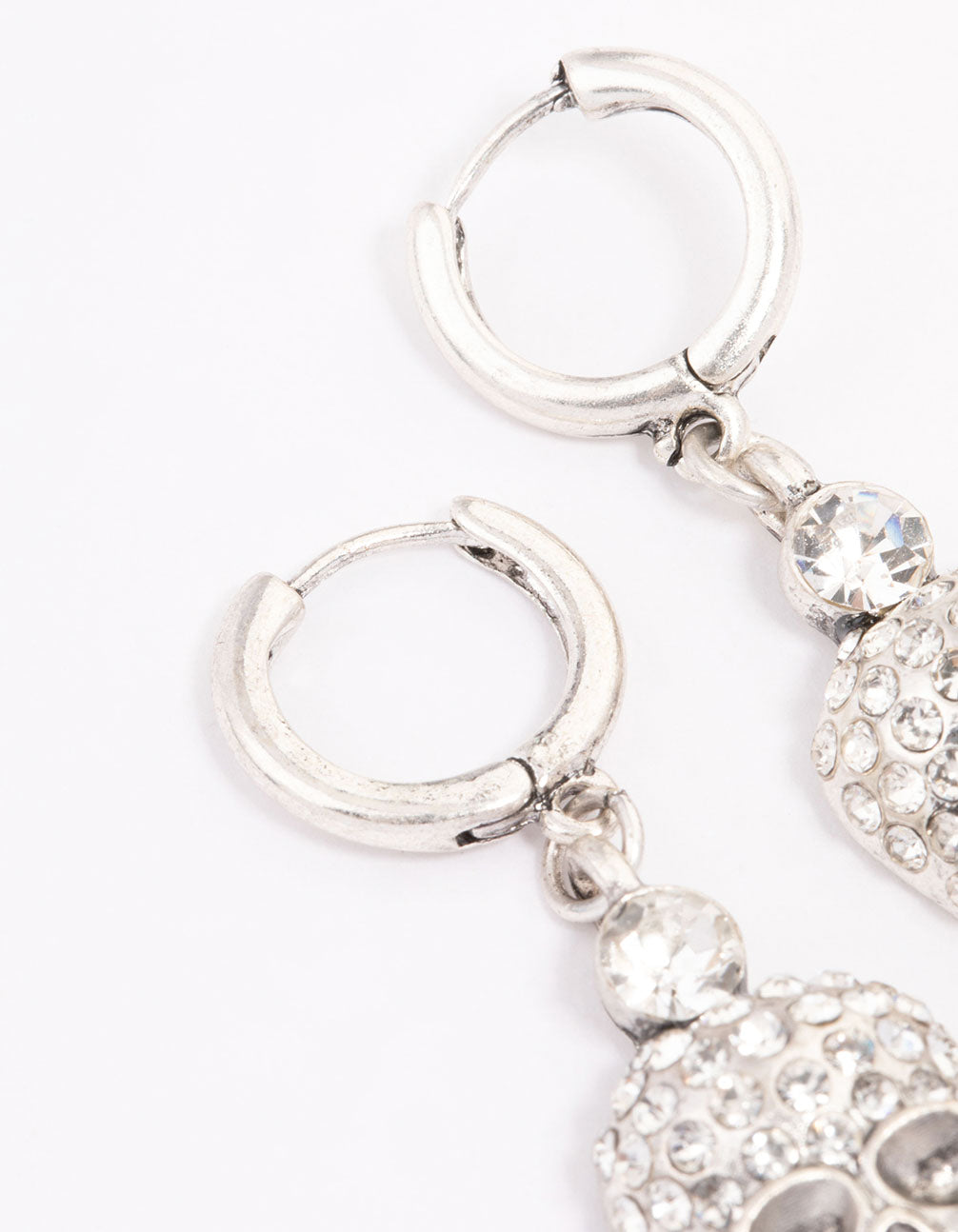 Silver  Mini Skull Drop Earrings