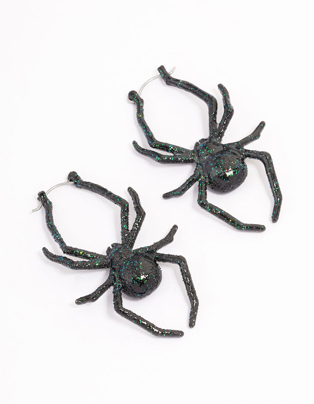 Black Spider Hoop Earrings