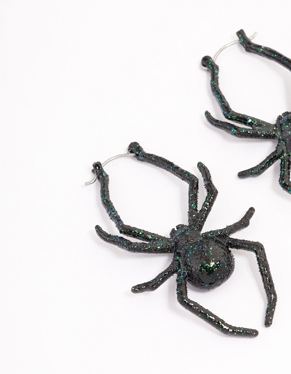 Black Spider Hoop Earrings