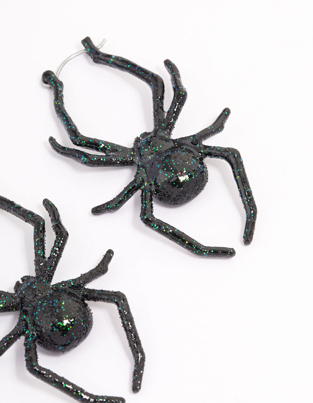 Black Spider Hoop Earrings