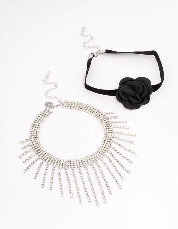 Silver Floral Cup Chain Choker