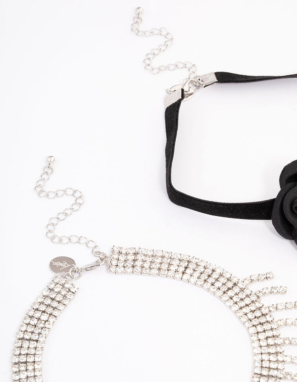 Silver Floral Cup Chain Choker