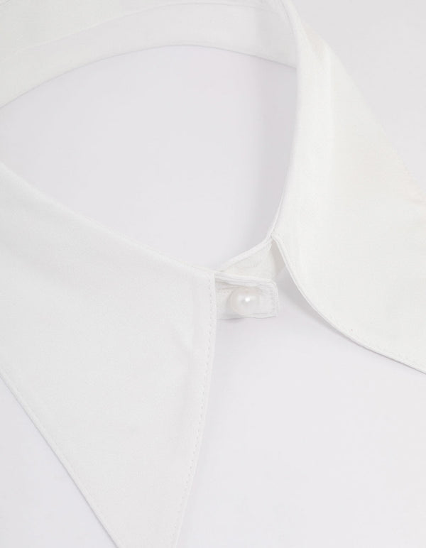 White Fabric Pointed Collar Necklace