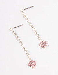 Silver Cup Chain Heart Drop Earrings - link has visual effect only