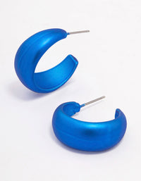 Blue Pearlised Teardrop Huggie Earrings - link has visual effect only