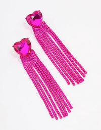 Pink Heart Cup Chain Drop Earrings - link has visual effect only