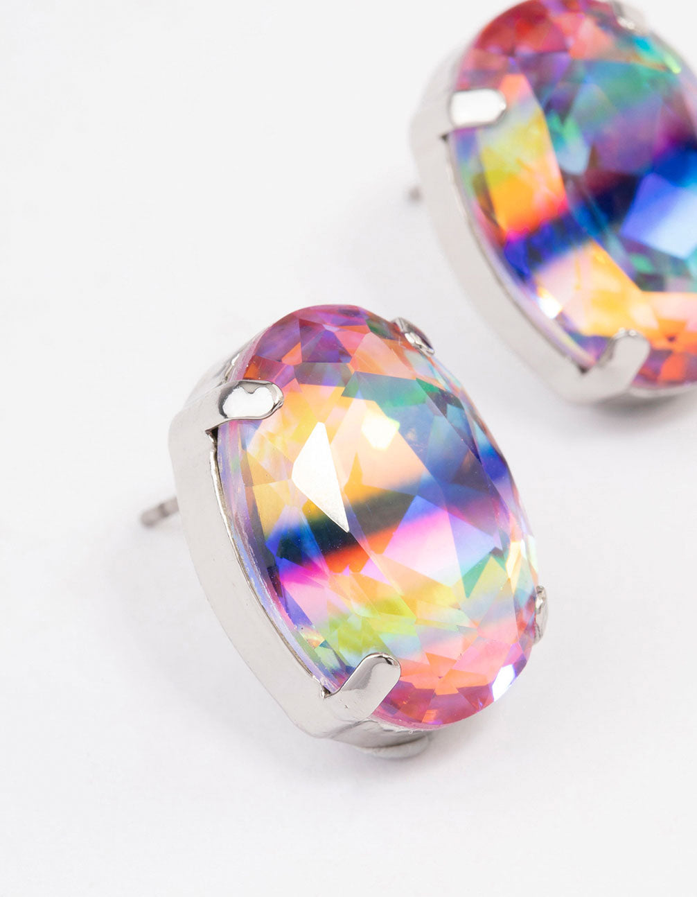 Rainbow Small Oval Stud Earrings