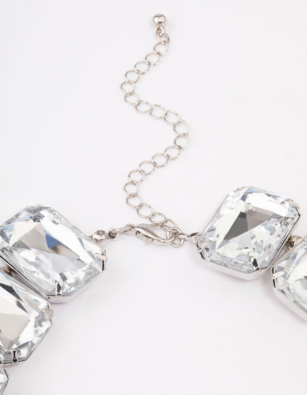 Silver Chunky Diamante Statement Necklace