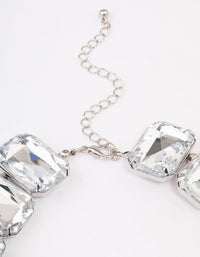 Silver Chunky Diamante Statement Necklace - link has visual effect only