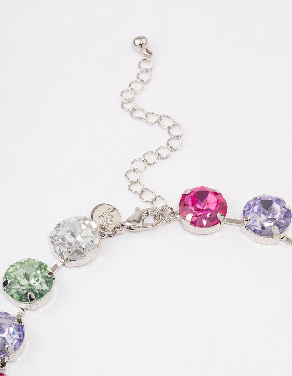 Silver Chunky Circle Diamante Necklace