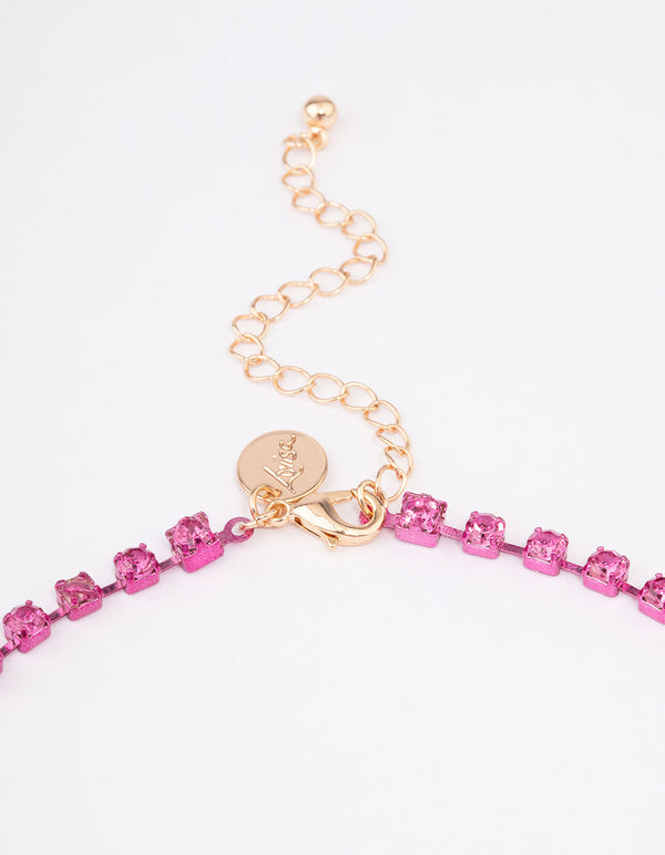 Fuchsia Cup Chain Long Flower Necklace