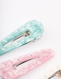 Silver Diamante Triangle Hair Clip Pack - link has visual effect only