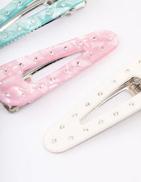 Silver Diamante Triangle Hair Clip Pack - link has visual effect only