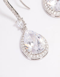 Silver Cubic Zirconia Pear Diamante Hook Drop Earrings - link has visual effect only