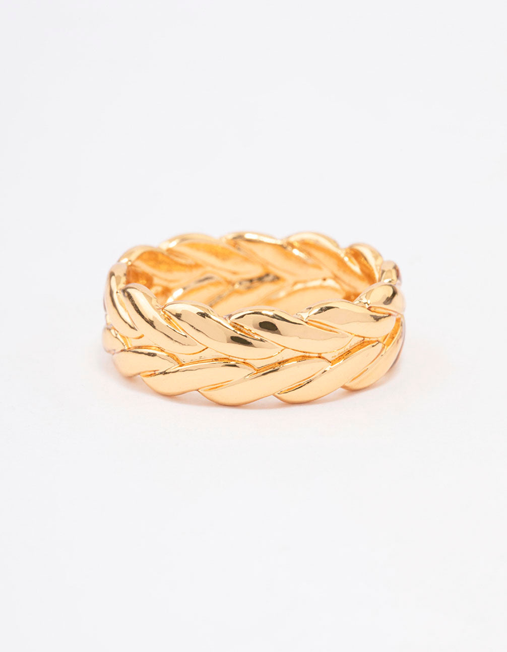 Gold Plated Leaf Band Ring