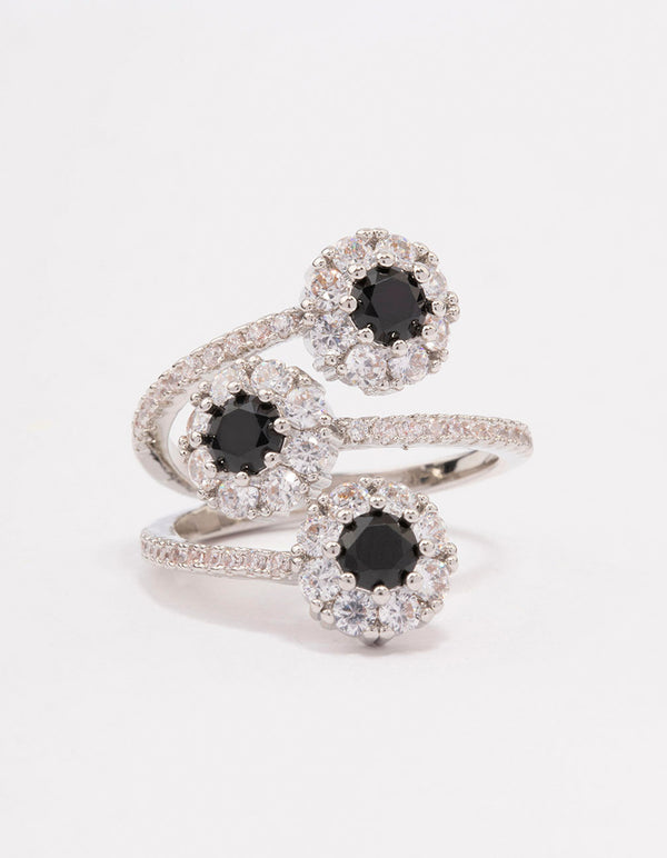 Black Round Triple Tier Ring