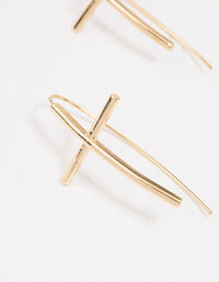 Gold Plated Cross Drop Earrings - link has visual effect only