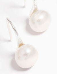 Silver Plated Freshwater Pearl Small Hook Drop Earrings - link has visual effect only