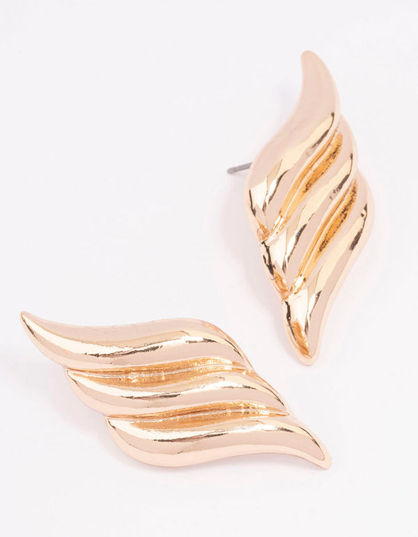 Gold Winged Small Stud Earrings
