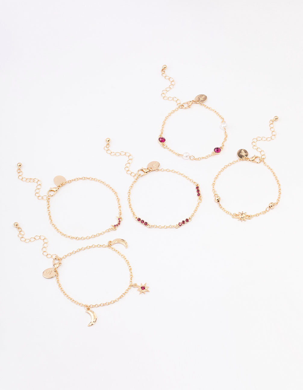 Gold Star Moon Bracelet & Anklet 5-Pack