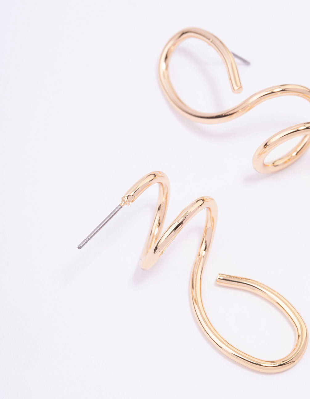 Gold Mixed Irregular Spiral Drop Earrings