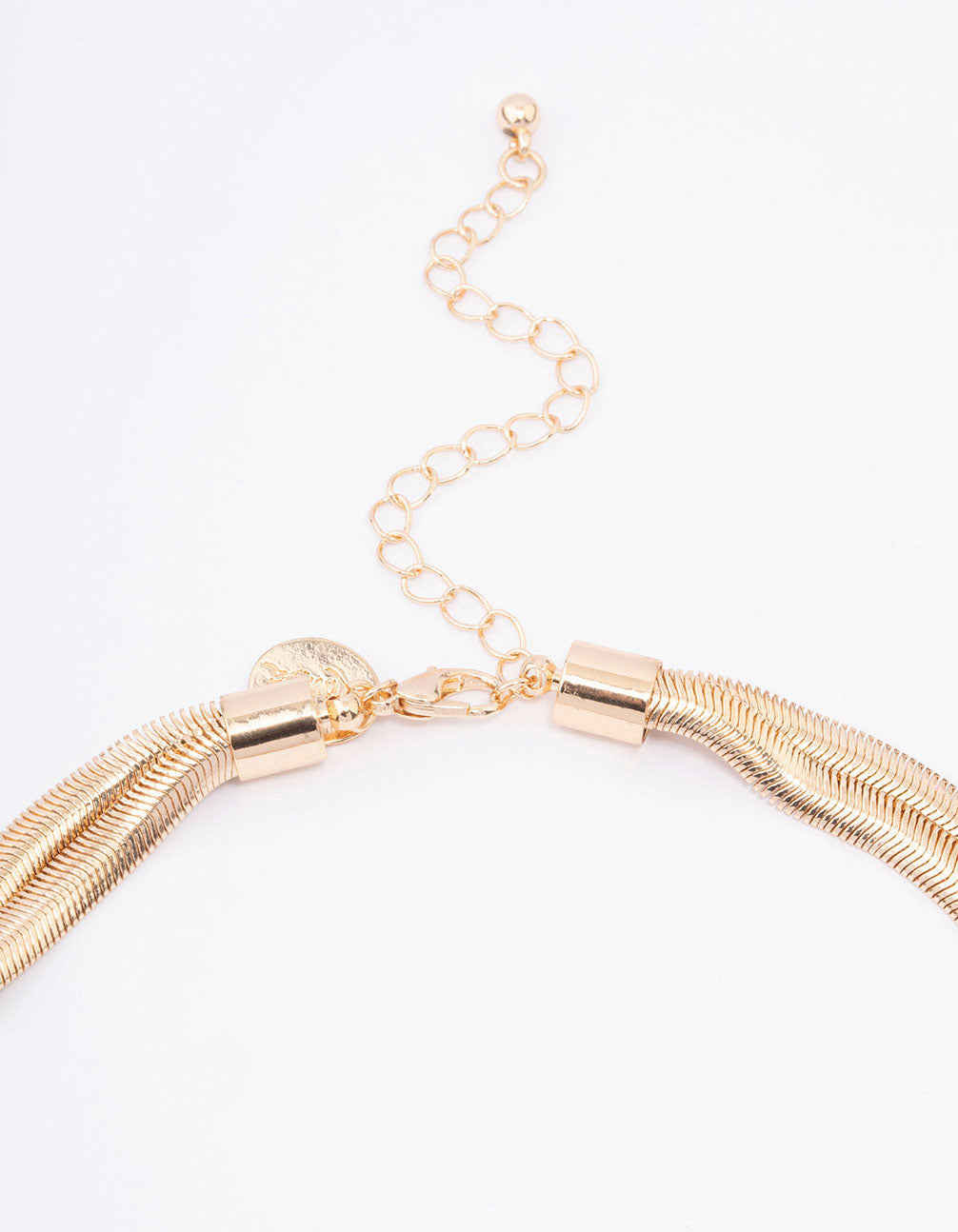 Gold Double Row Snake Chain Knotted Necklace