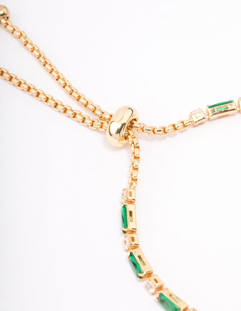 Gold Plated Baguette Stone Toggle Tennis Bracelet