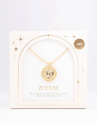 Gold Plated Aries Star Sign Pendant Necklace - link has visual effect only