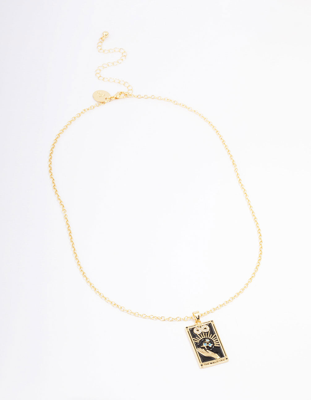 Gold Plated The Magician Tarot Card Pendant Necklace
