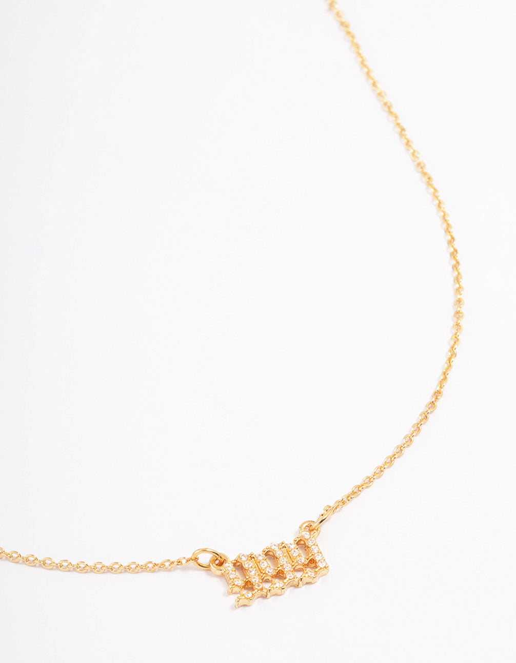 Gold Plated Cubic Zirconia 999 Angel Number Pendant Necklace