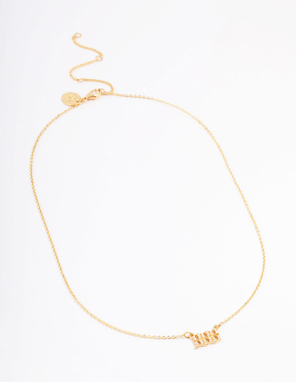 Gold Plated Cubic Zirconia 888 Angel Number Pendant Necklace