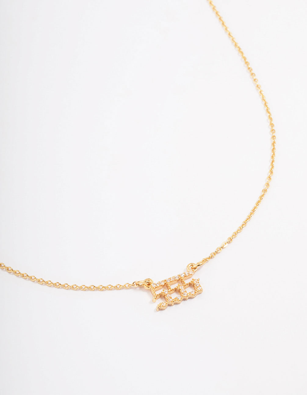 Gold Plated Cubic Zirconia 555 Angel Number Pendant Necklace