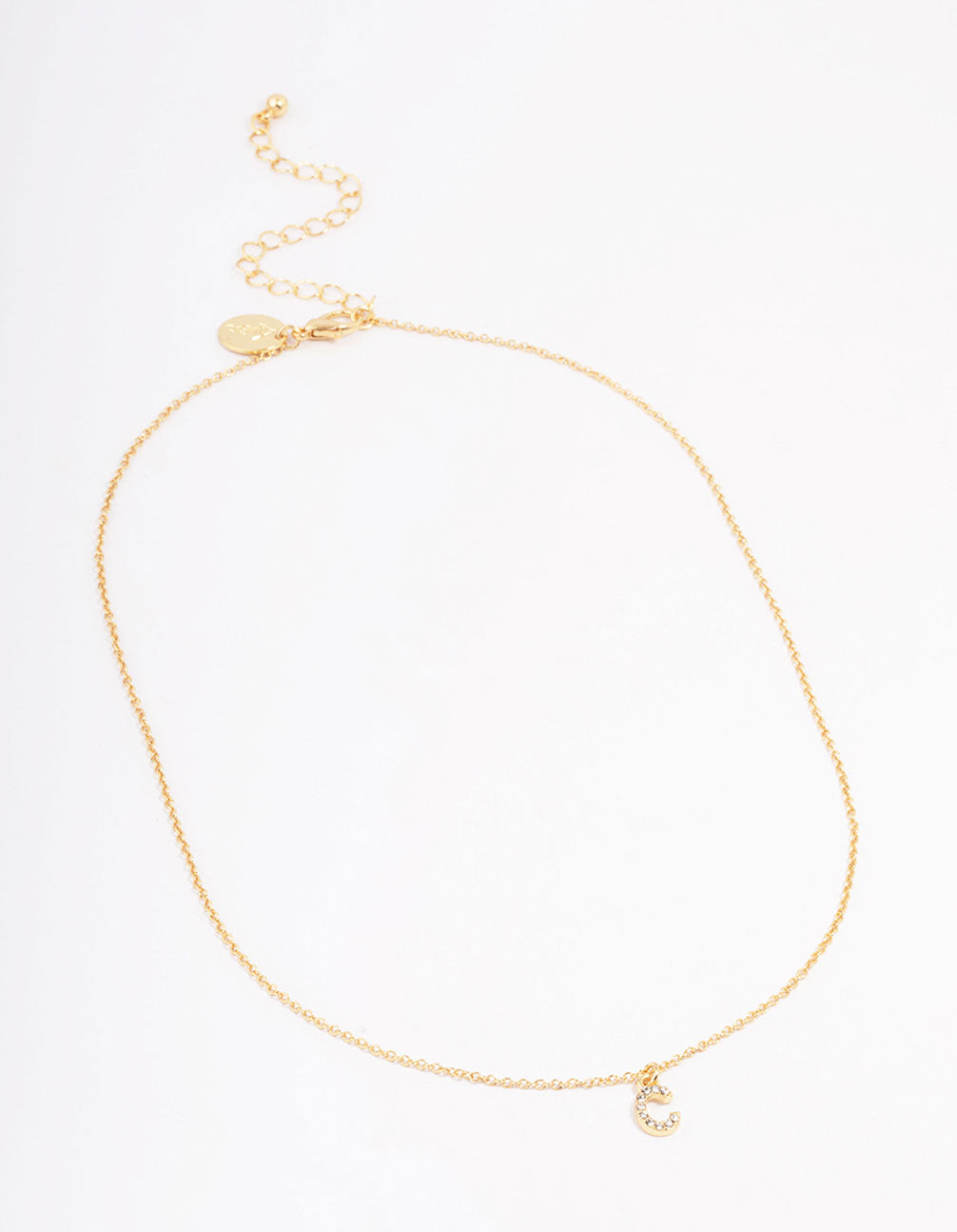 Letter C Gold Plated Initial Pendant Necklace