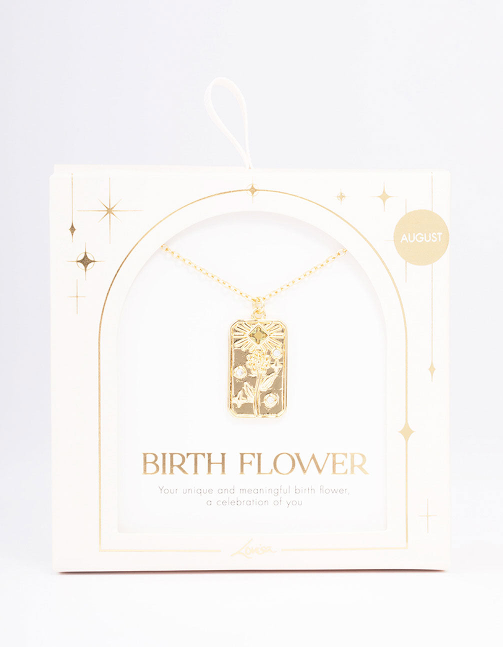 Gold Plated August Birth Month Flower Pendant Necklace