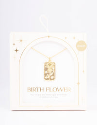 Gold Plated August Birth Month Flower Pendant Necklace - link has visual effect only
