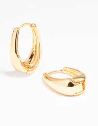 Gold Plated Oval Hoop Earrings - link has visual effect only