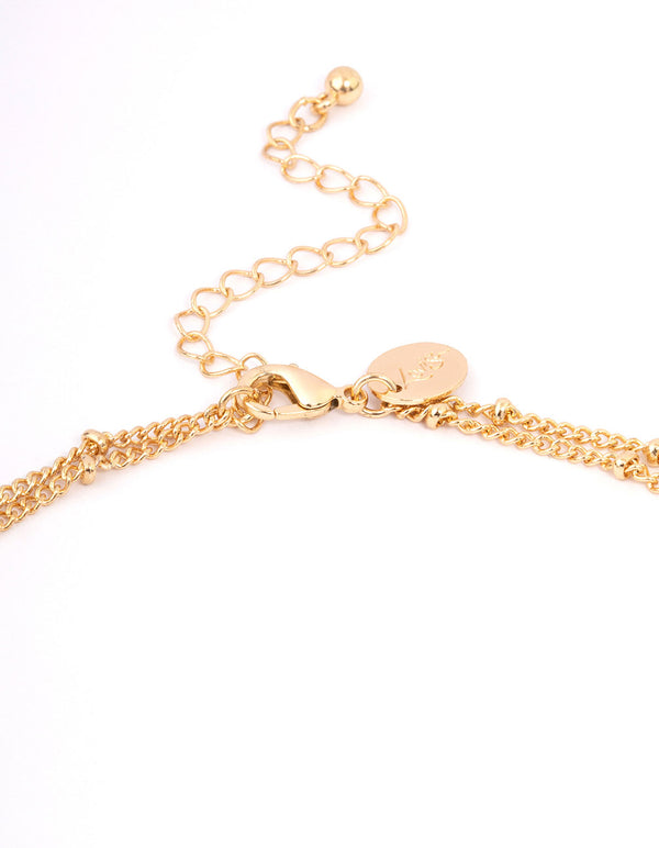 Gold Fine Y-Shape Pearl Long Necklace