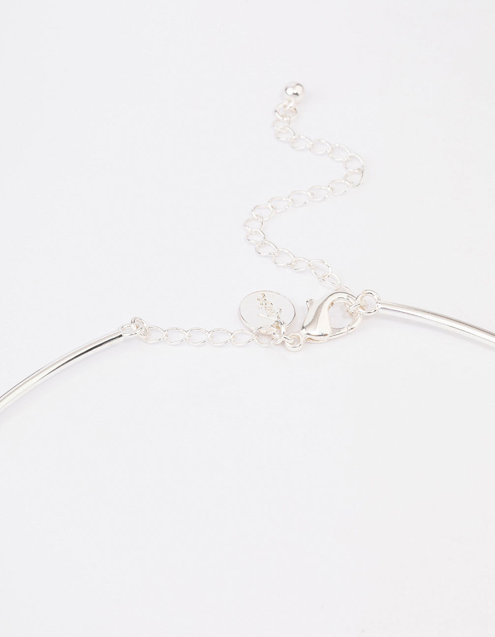 Silver Diamante Layered Drop Choker Necklace